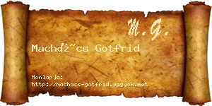 Machács Gotfrid névjegykártya